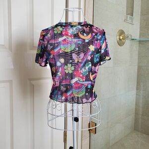 Trippy Mesh Cartoon Shirt